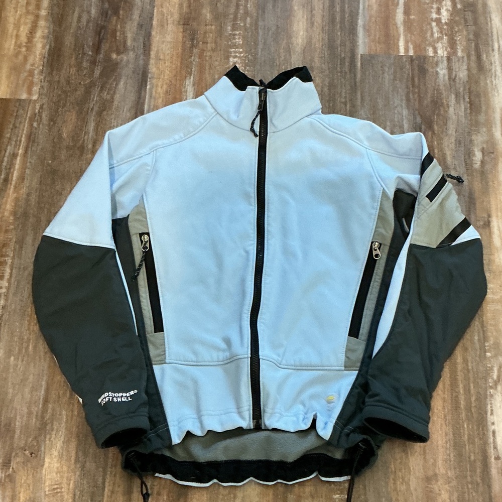 Mountain Hardwear Kids Raincoat - Sky Blue and Charcoal